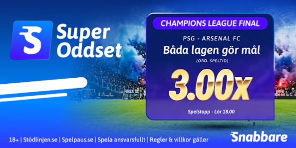 Snabbare Oddsboost Champions League Final Bettingstugan