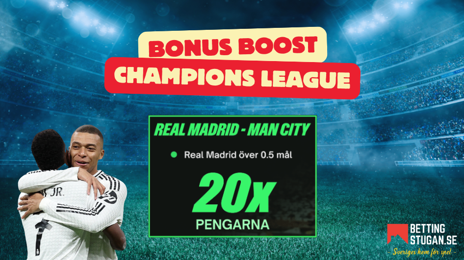 Champions League Bonus Boost - ComeOn - Bettingstugan