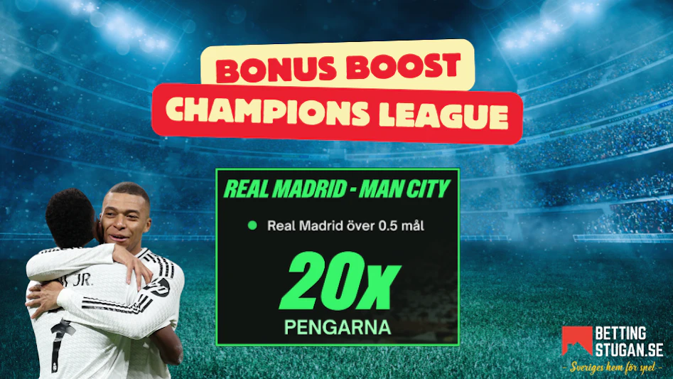 Champions League Bonus Boost - ComeOn - Bettingstugan