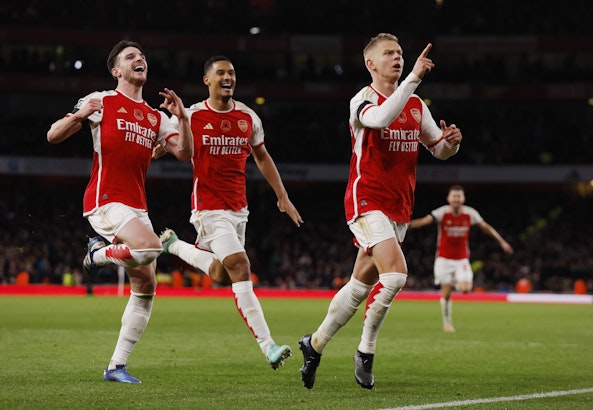 Arsenals Oleksandr Zinchenko jublar