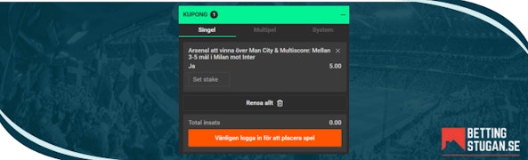 Oddsboost Betinia Serie A Premier League - Bettingstugan.se