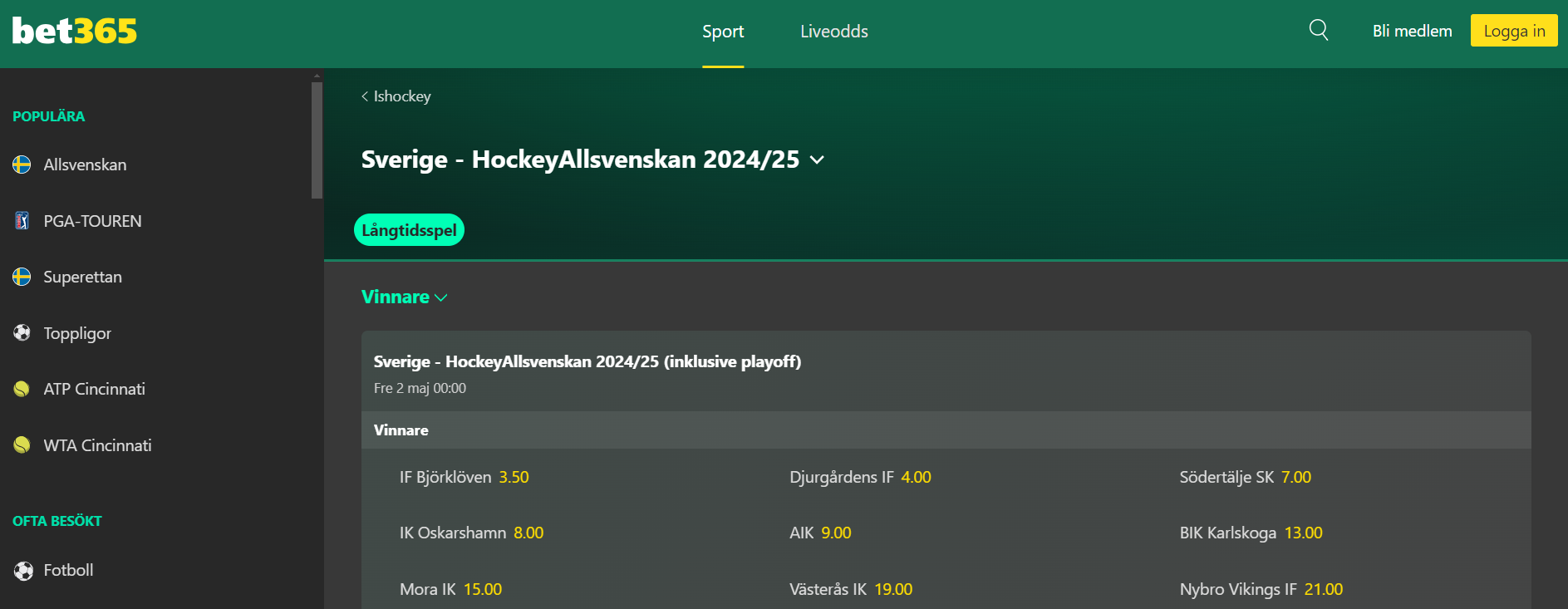 Bet365 Hockeyallsvenskan