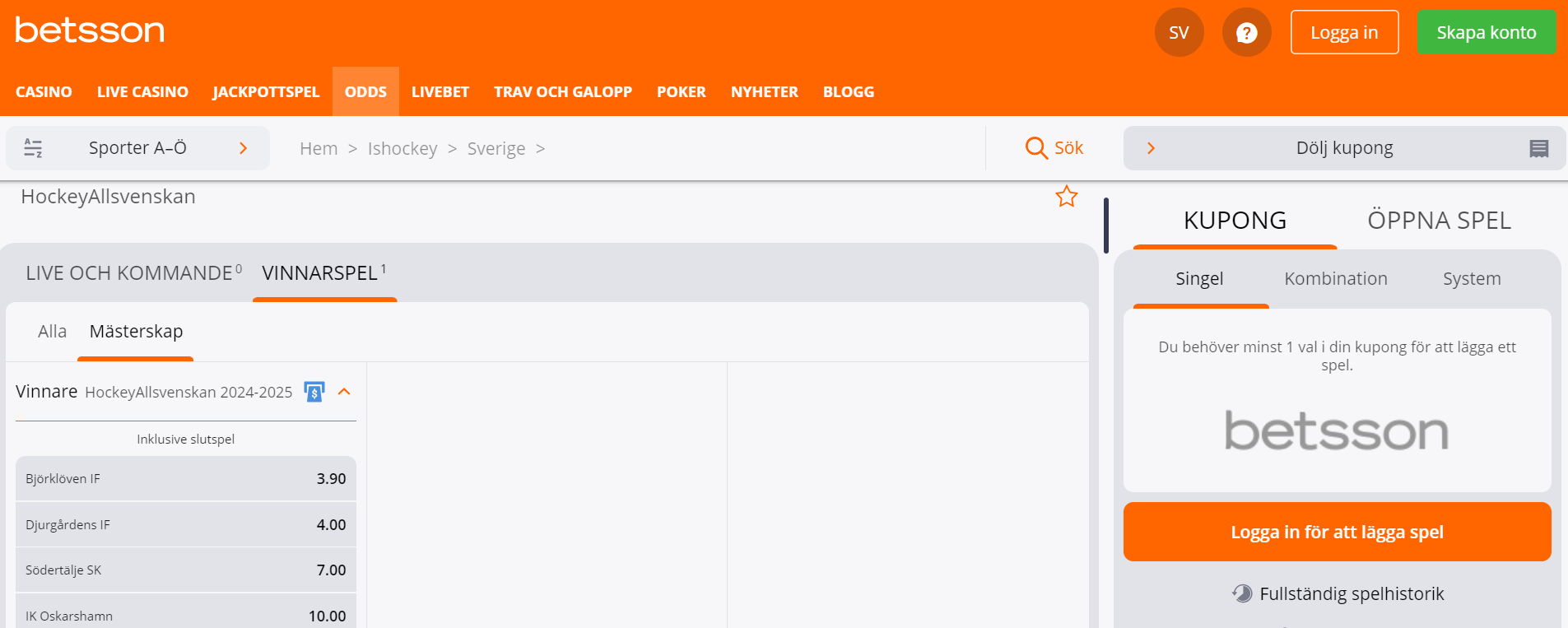 Betsson Hockeyallsvenskan