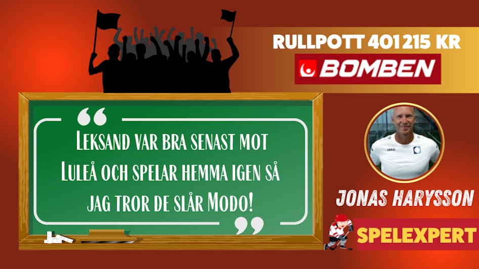 Bettingstugan Bomben Rullpott Tisdag SHL