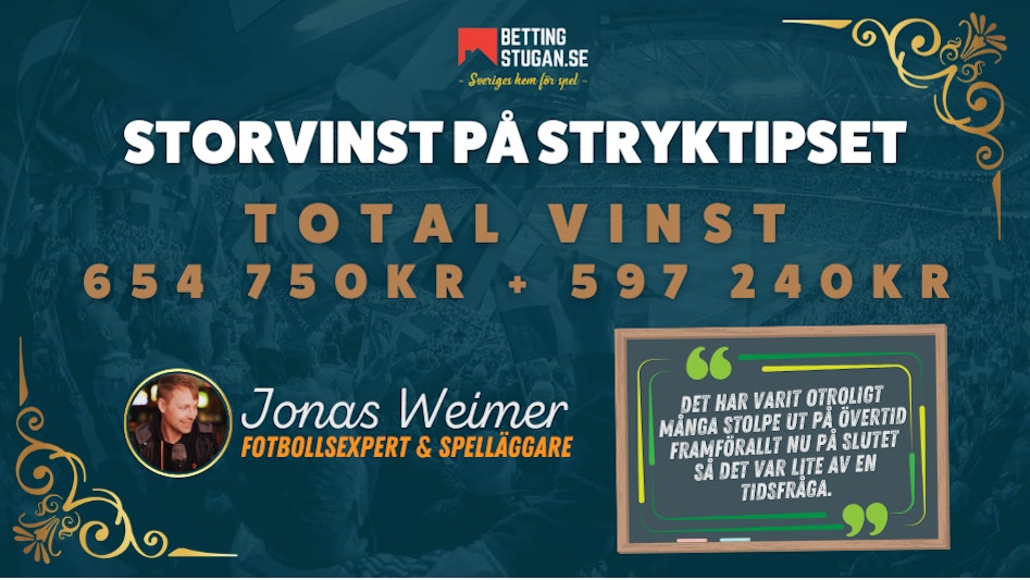 Bettingstugan Storvinst Stryktipset Jonas Weimer intervju