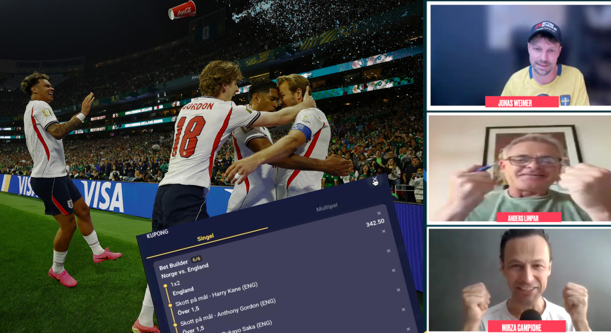 Galna VM-spelet från Anders Limpar: går för över 340 gånger pengarna på England v Norge