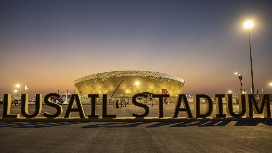 Bild på VM 2022 final arenan i Lusail