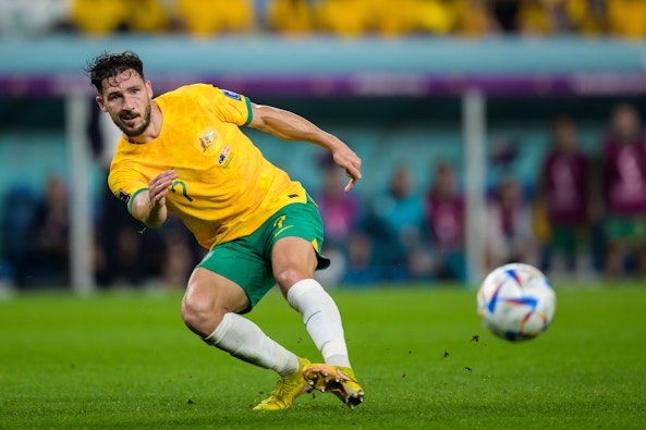 Mathew Leckie gör 1-0 på Danmark i VM 2022