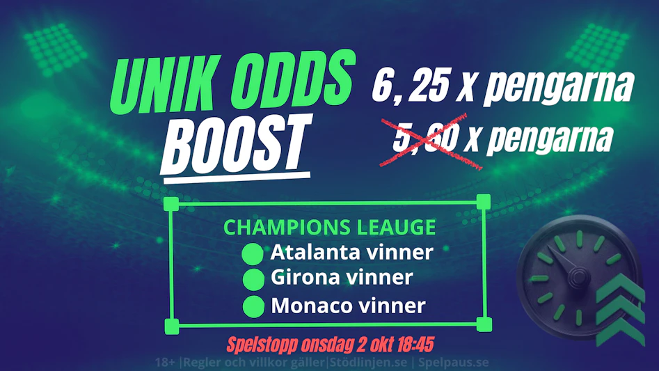 Champions league oddsboost comeon