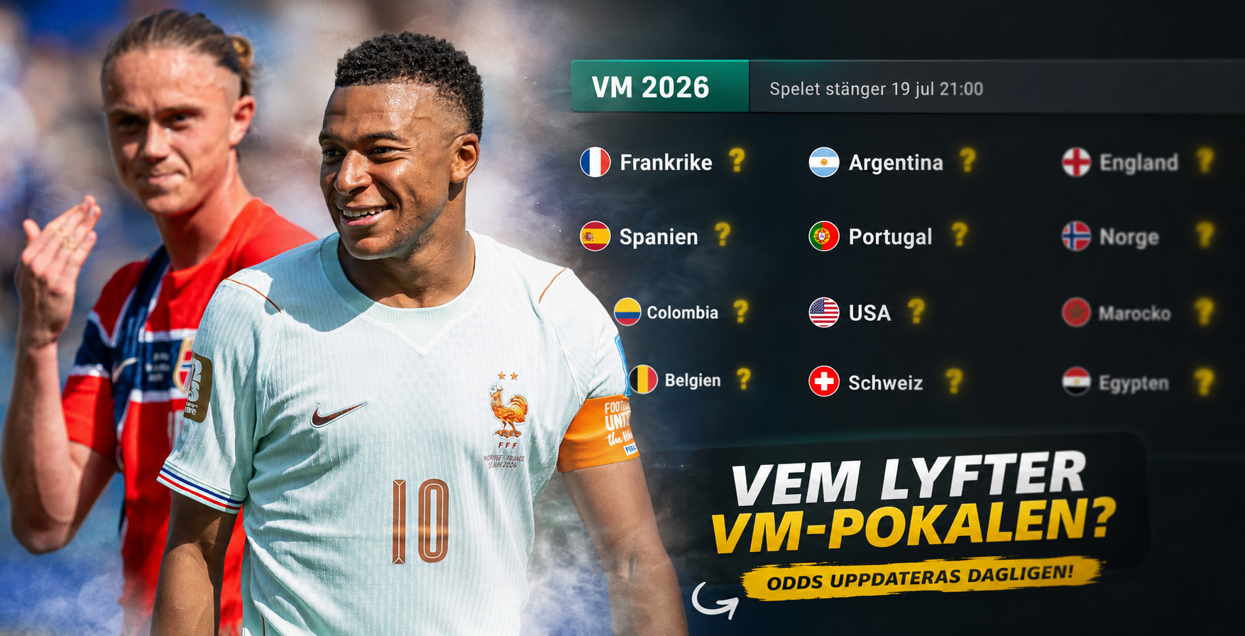 Oddsen pekar ut storfavoriten: Se Norges chans att vinna VM enligt spelbolagen!