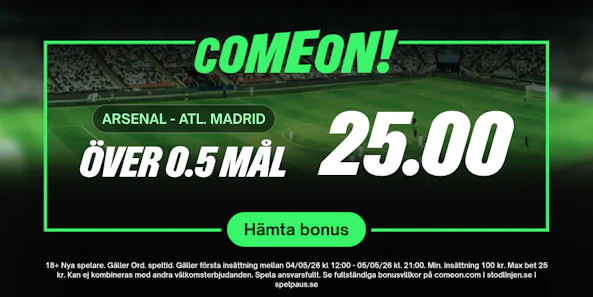 Come On oddsboost Arsenal Atl Madrid Bettingstugan