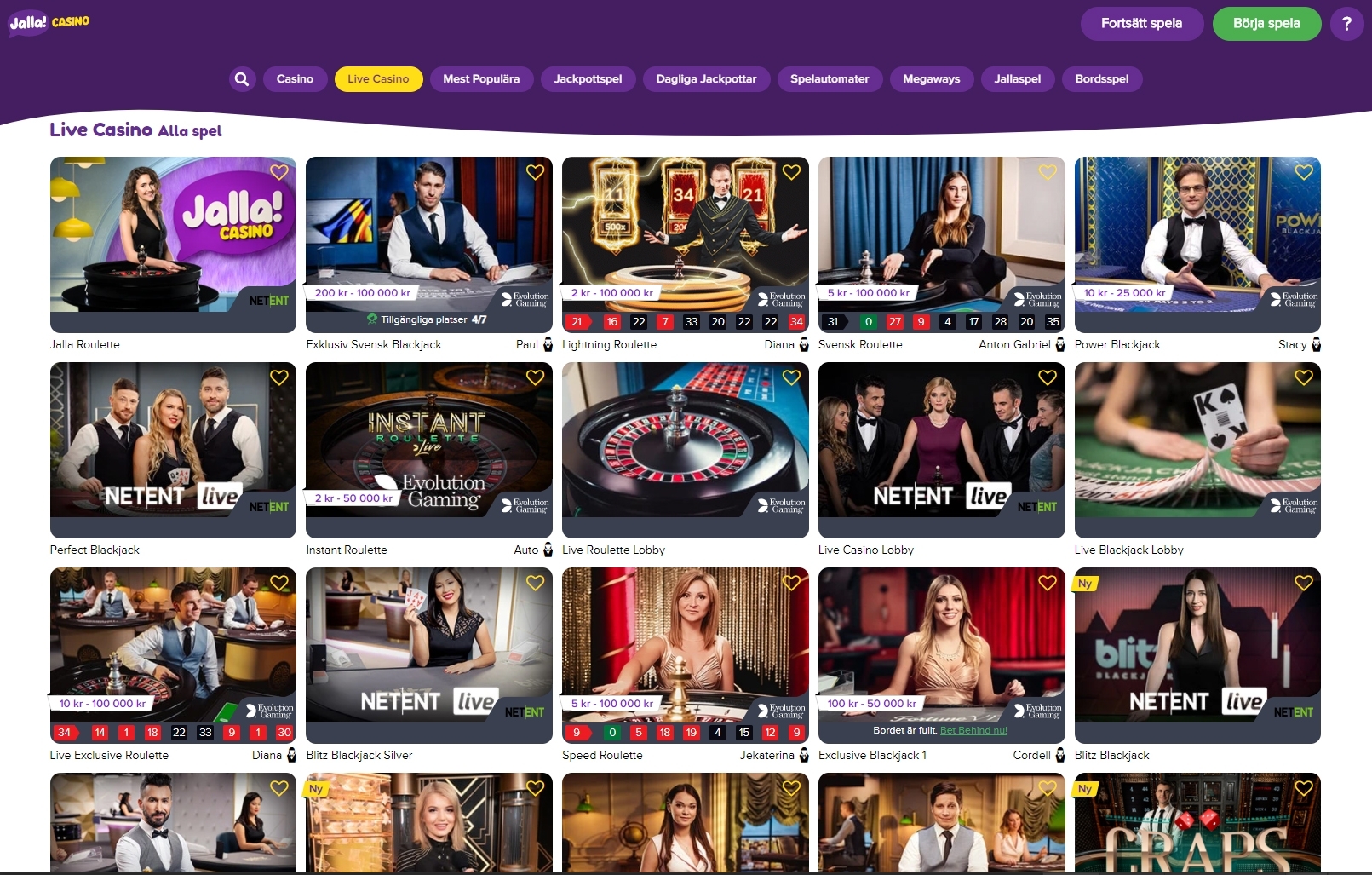 Jalla casino livecasino