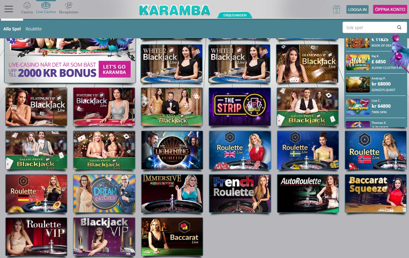 Karamba Livecasino