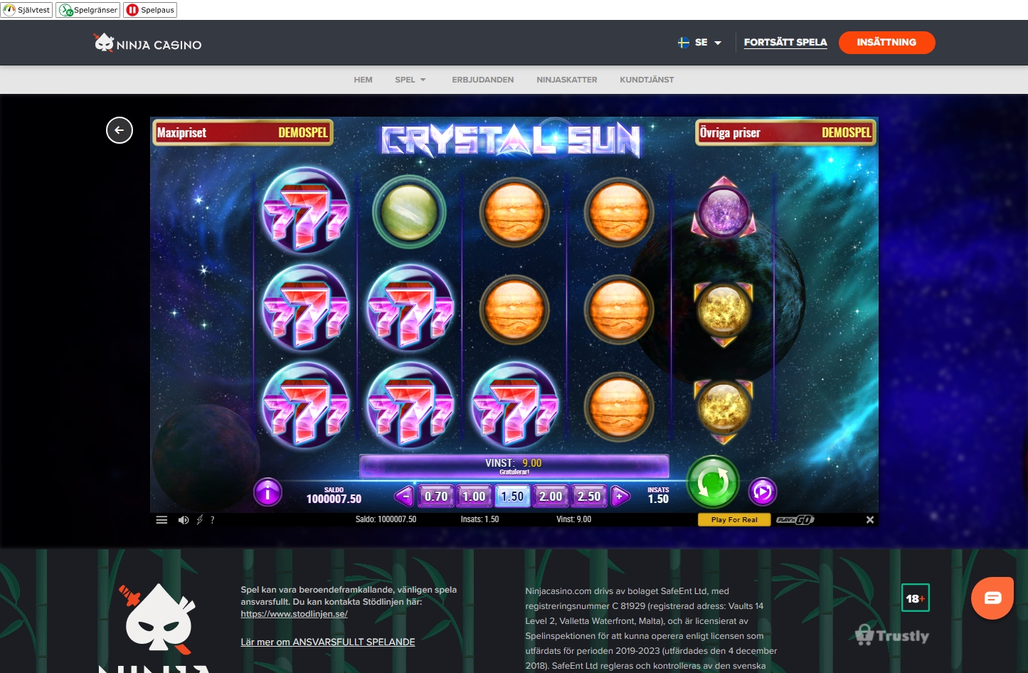 Ninja Casino Spelautomat