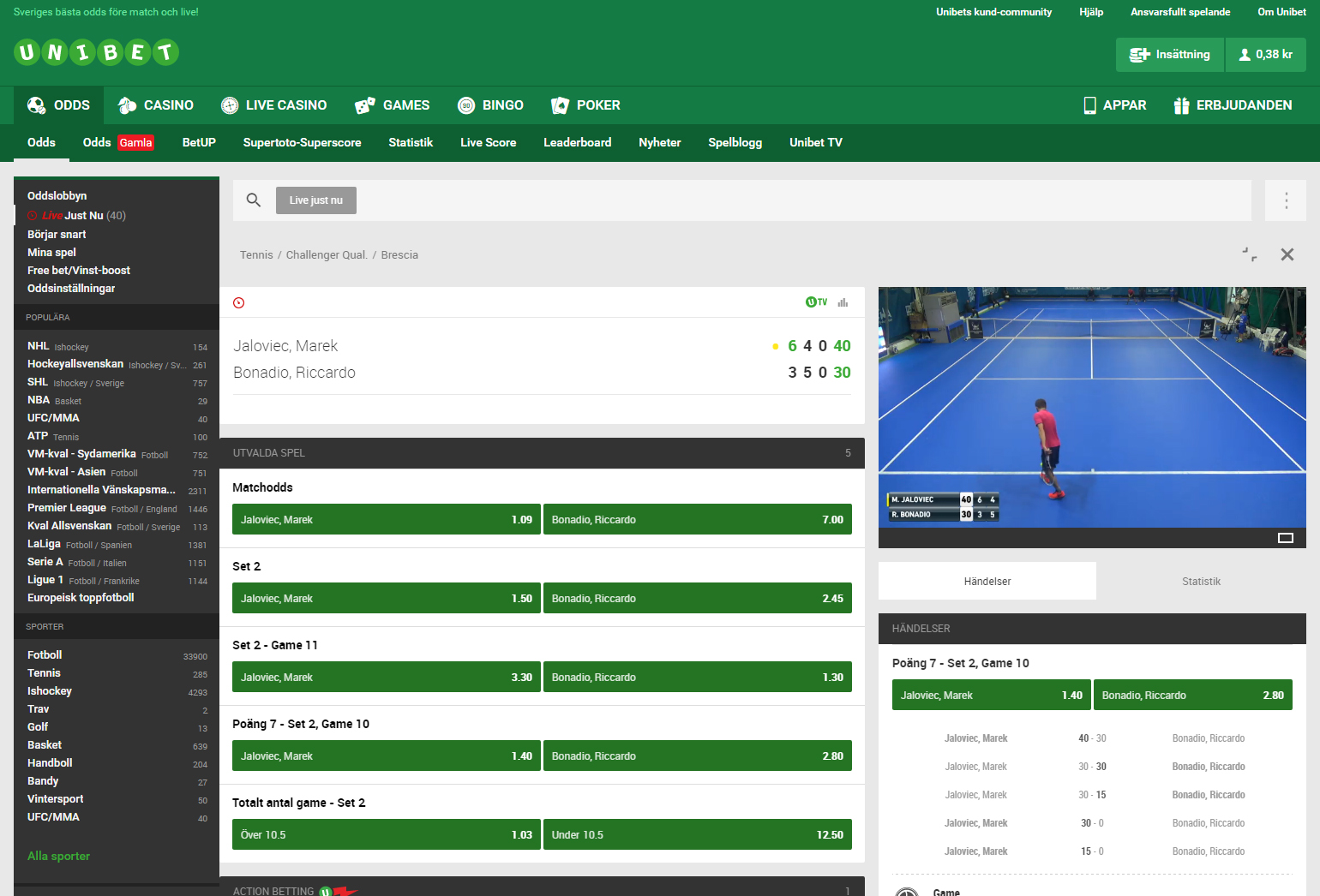 Unibet Livestream