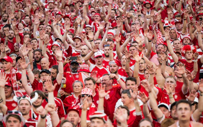 Danmark fans pa plats EM 2024
