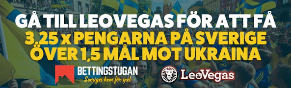 Oddsboost Sverige Ukraina Bettingstugan Sverige över 1,5 mål