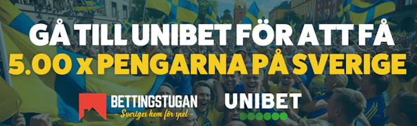 Oddsboost Sverige att vinna mot Ukraina Bettingstugan