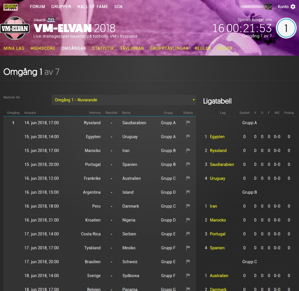 Drömelvan - Omgångar