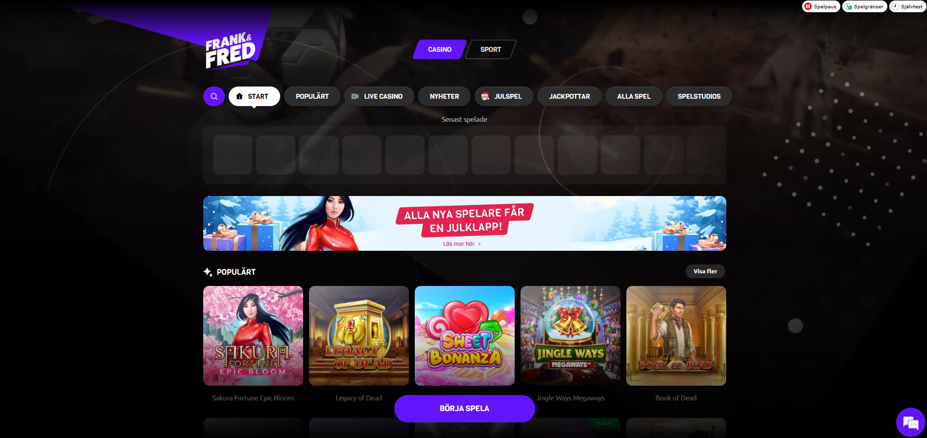 Frank Fred Sport Casino Utbud for casino