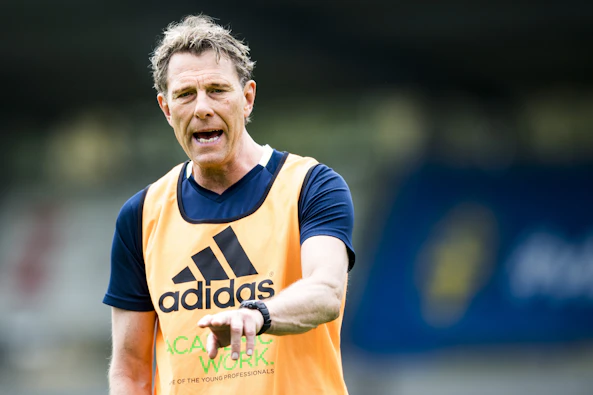 Hakan Ericson under en traning med Sveriges U21 landslag i fotboll den 9 juni 2017 i Helsingborg