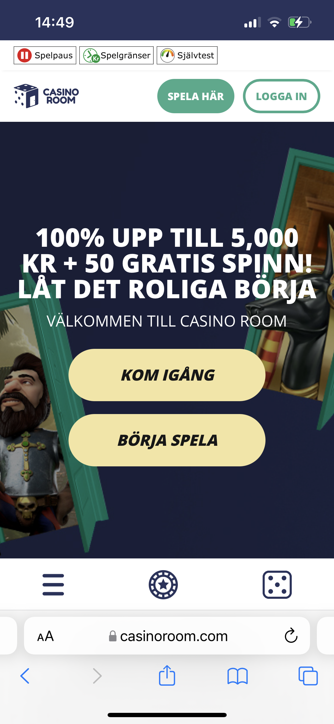 Casino room start