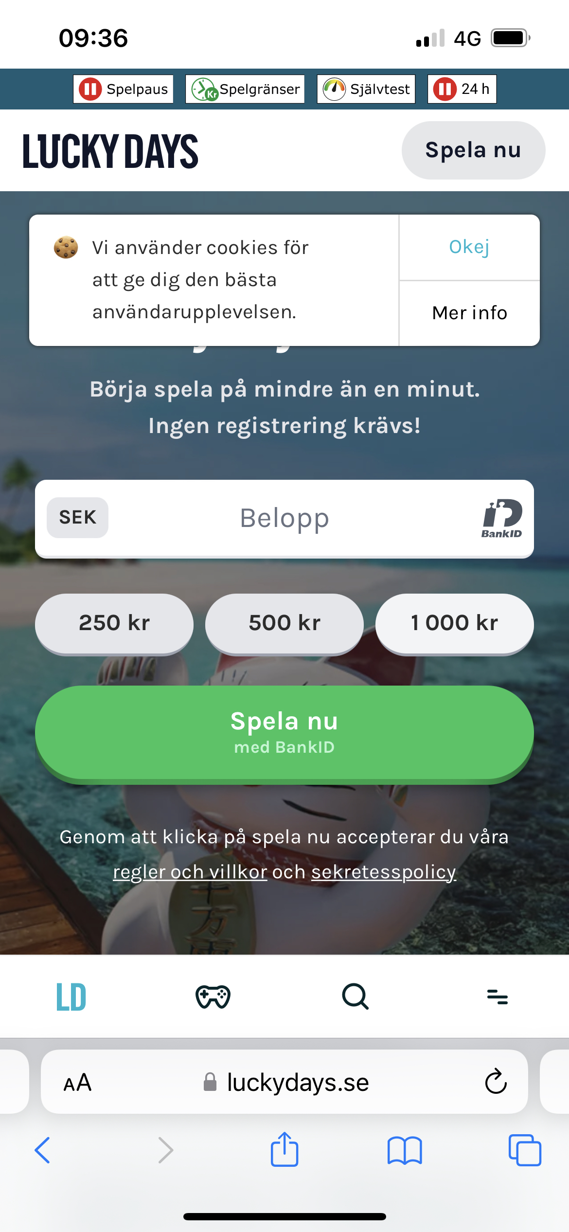 Lucky days mobil start