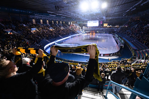 Inramning i en slutspelsmatch Hockey Allsvenskan