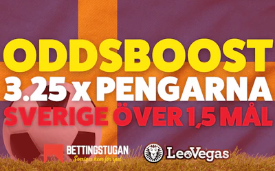 Oddsboost Bettingstugan Sverige över 1,5 mål vs Ukraina