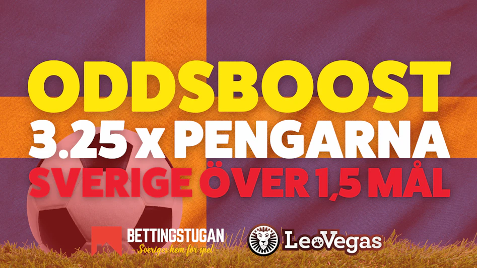 Oddsboost Bettingstugan Sverige över 1,5 mål vs Ukraina