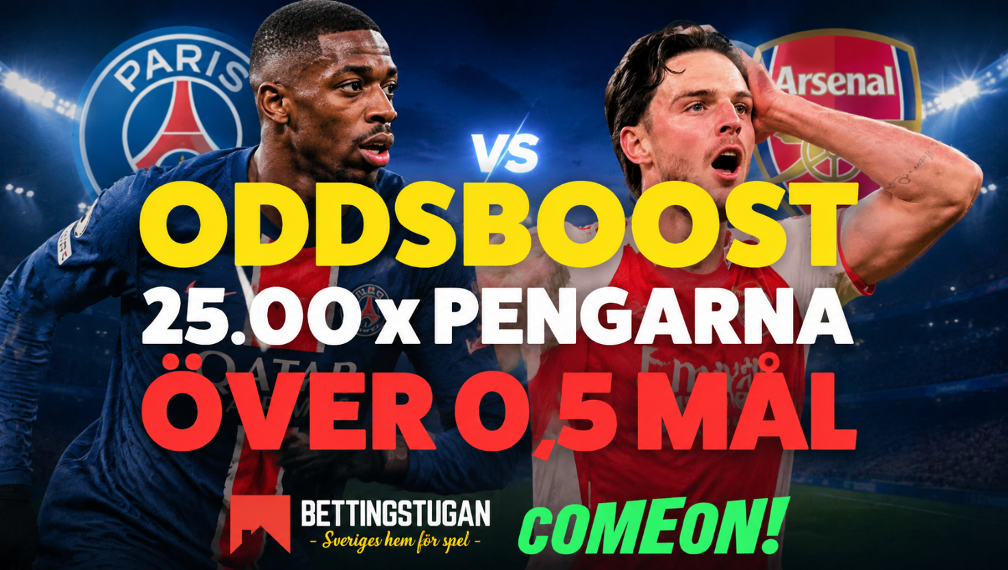 Bettingstugan Oddsboost Champions League Final PSG vs Arsenal