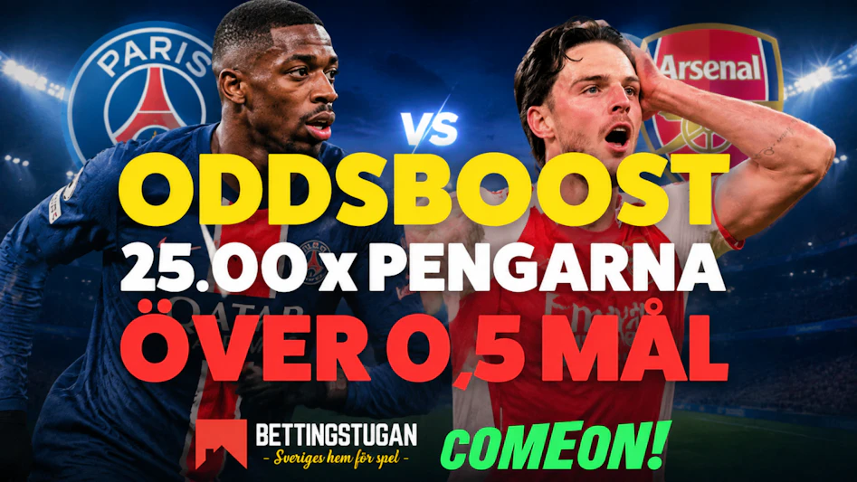 Bettingstugan Oddsboost Champions League Final PSG vs Arsenal