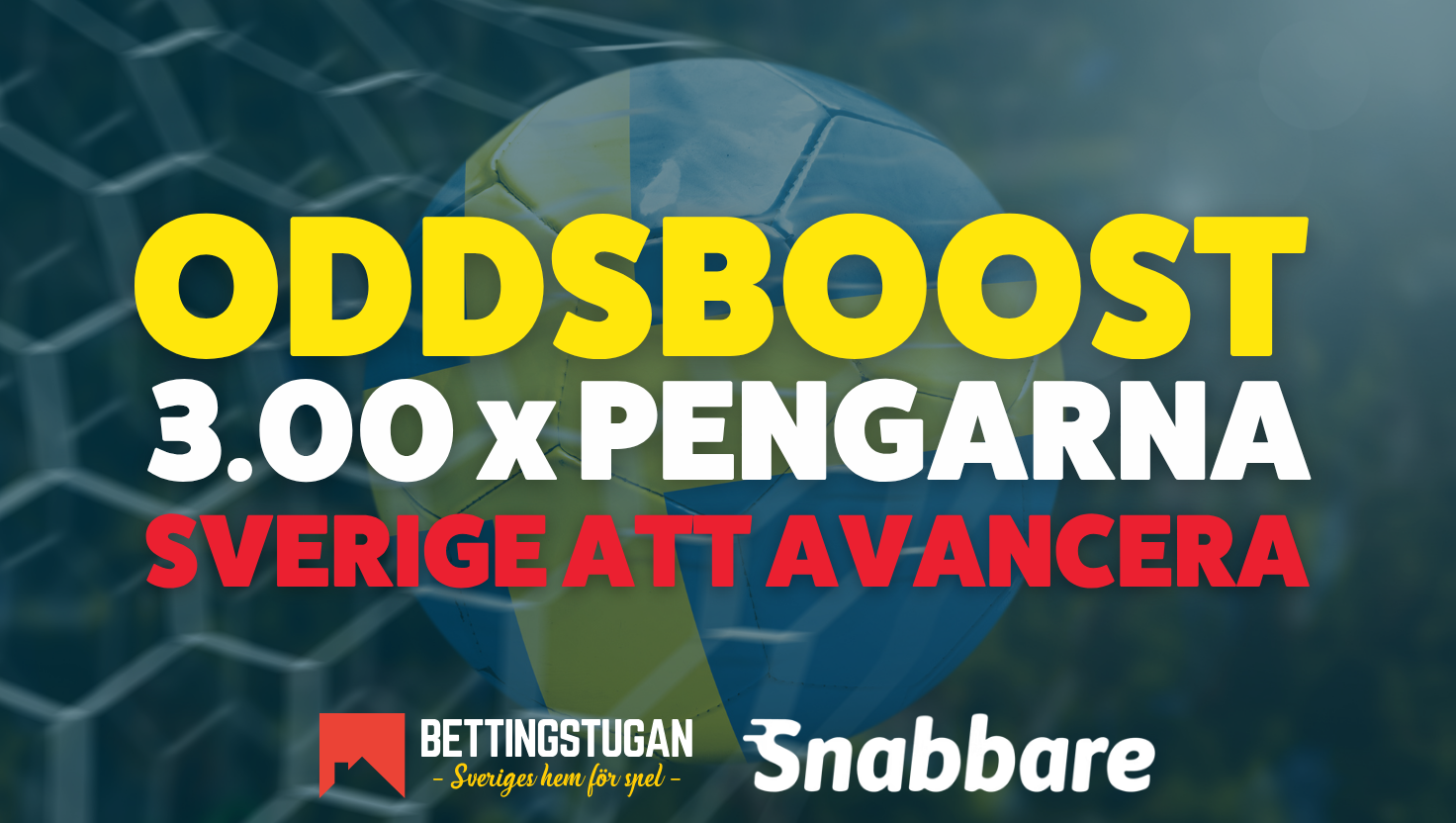 Få 3.00 x pengarna på Sverige att avancera från gruppspelet via SuperOddset från Snabbare!