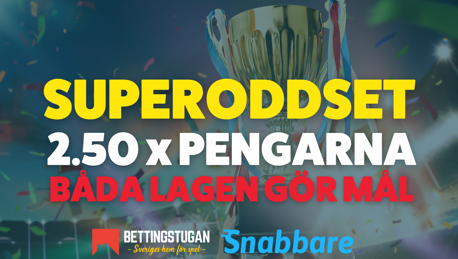 Superoddset inför Norge - England - Få 2.50 x pengarna på BLGM!