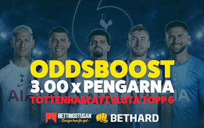 Oddsboost Premier League 2026 2027 Tottenham Topp 6 Bettingstugan