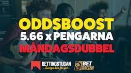 Oddsboost Måndagsdubbel Bettingstugan