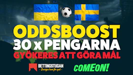 ComeOn VM-playoff oddsboost Gyökeres Bettingstugan