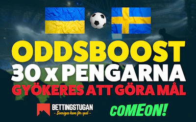 ComeOn VM-playoff oddsboost Gyökeres Bettingstugan
