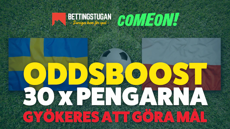 oddsboost Gyökeres vs Polen Bettingstugan