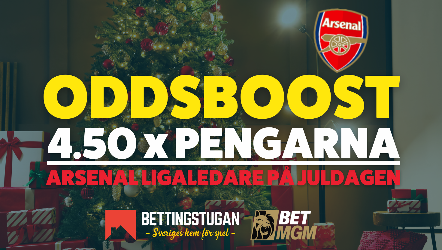 Arsenal som ligaledare på juldagen – Oddsboost till 4.50!