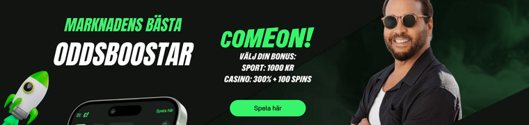 Oddsboostar hos Comeon