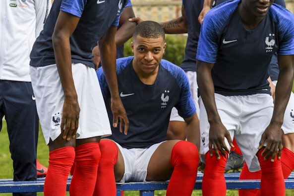 Kylian Mbappe lagfoto Frankrike EM 2024