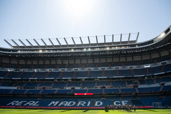 Laktarvy fran Estadio Santiago Bernabeu i Madrid