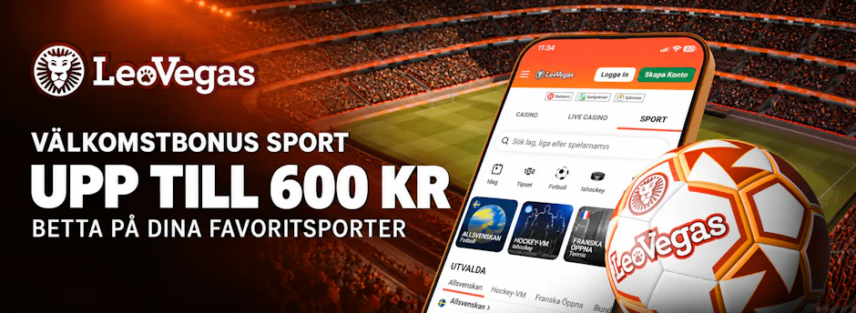 Leo Vegas sportbanner med valkomstbonus