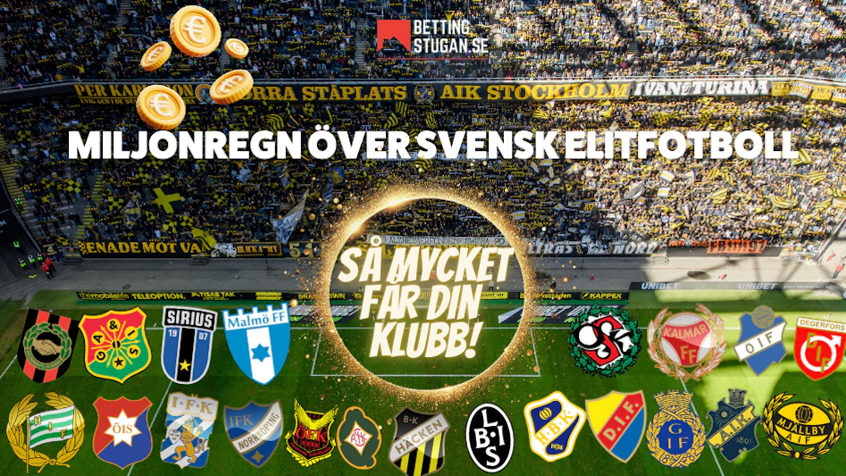 Miljonregn over svensk fotboll Publikstodet Unibet Bettingstugan