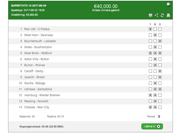 Unibet Supertoto Kupong