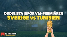 Odds Sverige - Tunisien Fotbolls-VM 2026