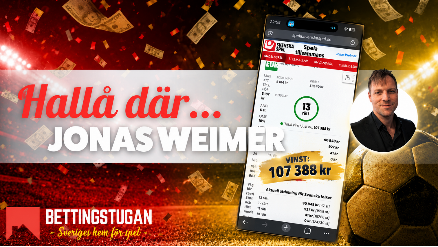 Eftersnack med Weimer som spelade in 107 388 kr på Europatipset!
