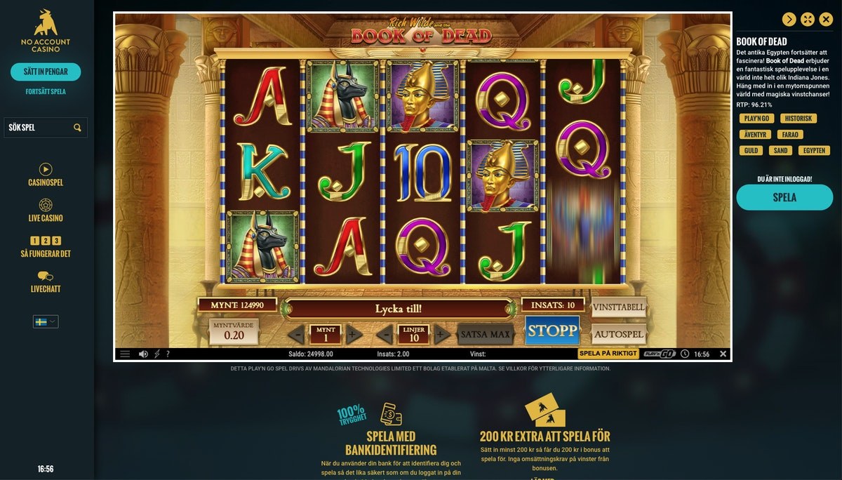 No Account Casino Bookof Dead