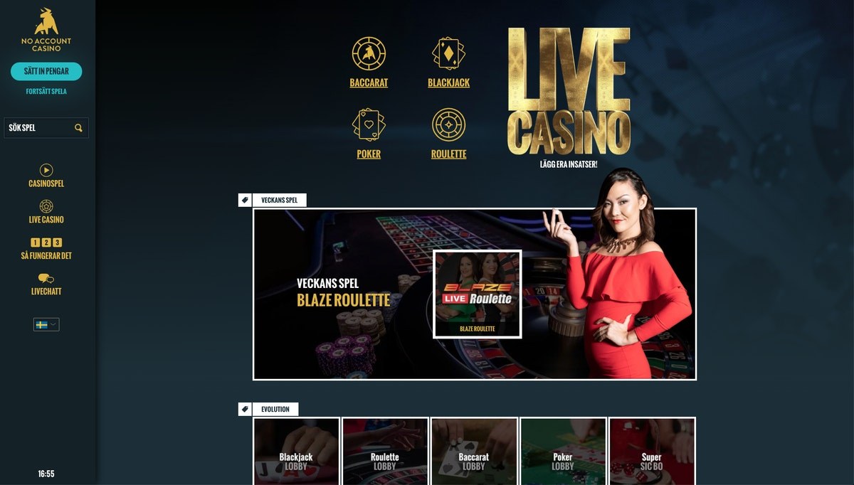 No Account Casino Live Casino